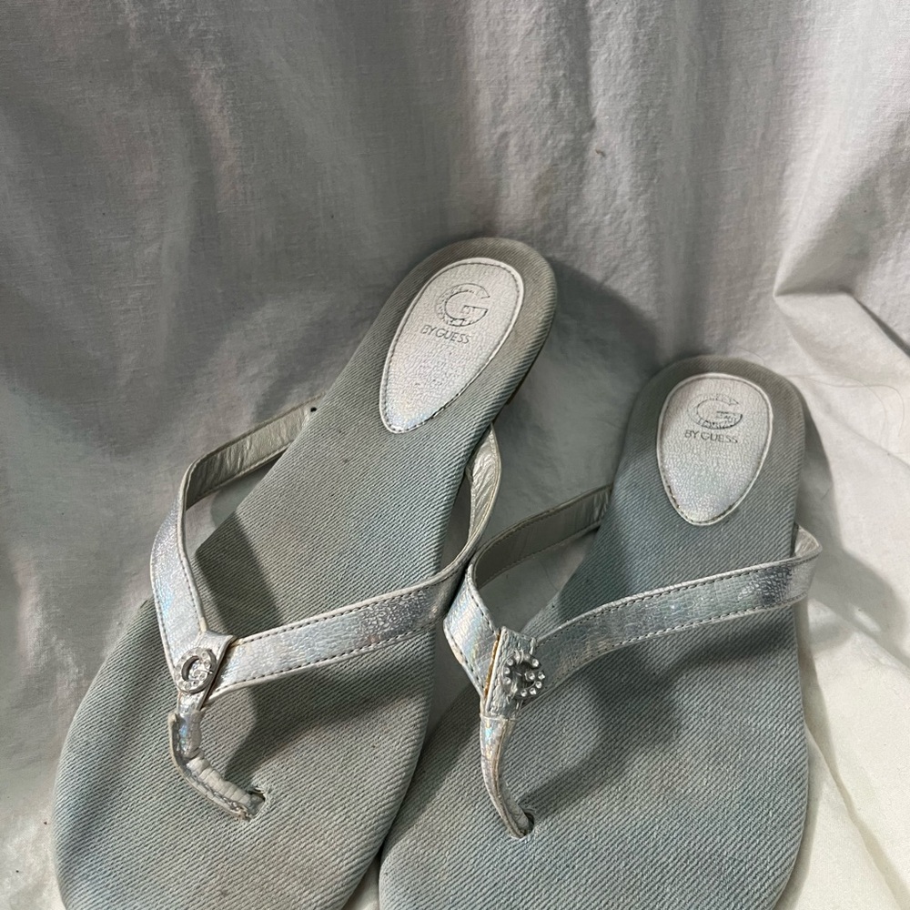 G by Guess Silver Women's Sandals size 8.5